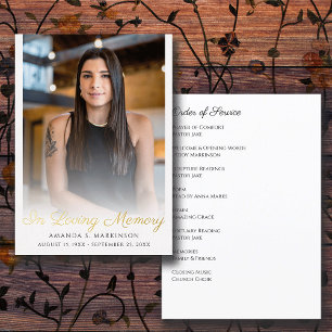 In Loving Memory Photo Simple Order of Service