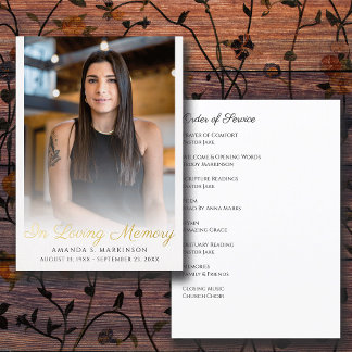 In Loving Memory Photo Simple Order of Service