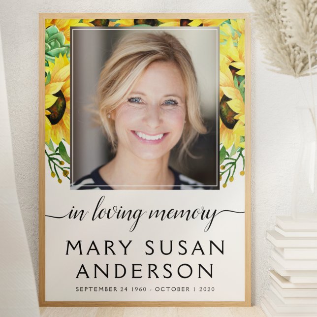 In Loving Memory Photo Sunflower Welcome Sign (Creator Uploaded)
