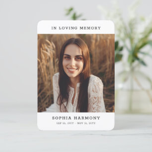 In Loving Memory Photo Sympathy Thank You Card