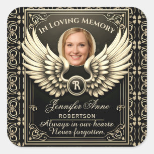 In Loving Memory Photo Template Square Sticker