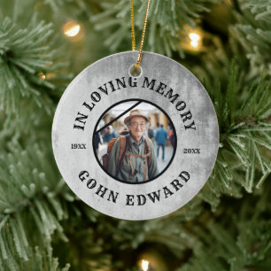 In Loving Memory Photo Tribute Design Ceramic Tree Decoration