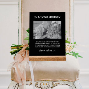 In Loving Memory Photo Wedding Black White Acrylic Sign
