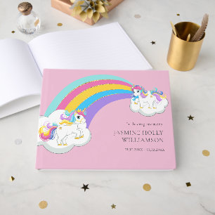 in loving memory pink childrens  funeral  guest book