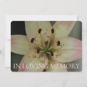 In Loving Memory Pink Lily Invitation