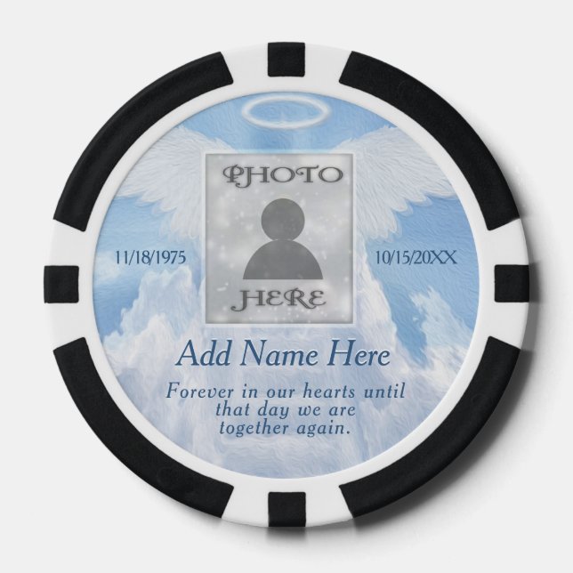 In Loving Memory Pocket Photo Remembrance Poker Chips (Front)
