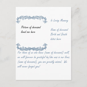 In Loving Memory Postcard