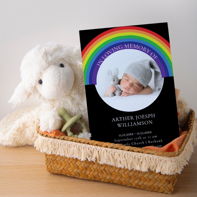 in loving memory rainbow baby funeral modern invitation (Creator Uploaded)