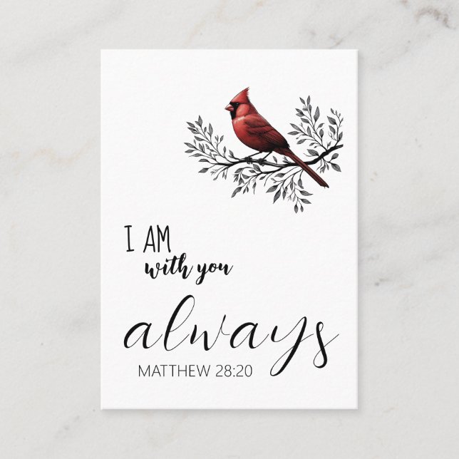 In Loving Memory: Red Cardinal Funeral Prayer Card (Front)