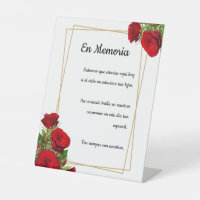  In Loving Memory Red Roses Spanish Wedding Table