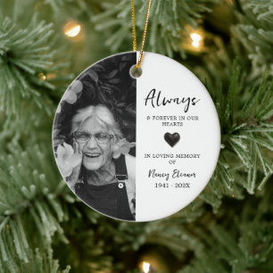 In Loving Memory Remembrance for Loss Photo Name Ceramic Tree Decoration