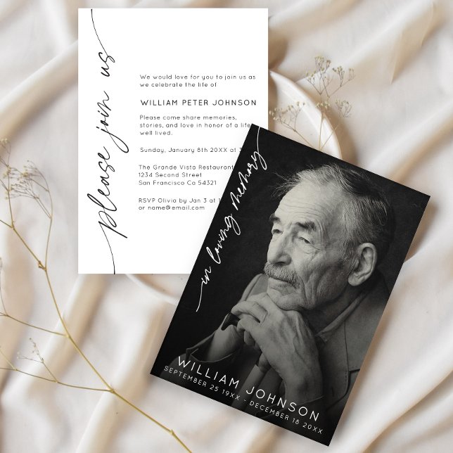 In Loving Memory Remembrance Photo Funeral  Invitation (Creator Uploaded)