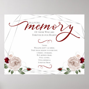 In Loving Memory Remembrance Prayer Wedding Sign