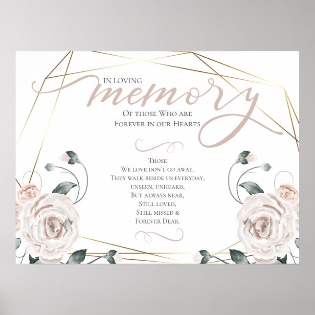 In Loving Memory Remembrance Prayer Wedding Sign (Front)
