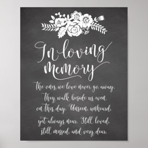 In Loving Memory Remembrance Wedding Ceremony Sign