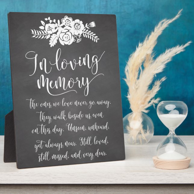 In Loving Memory Remembrance Wedding Ceremony Sign Plaque (Side)