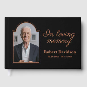 In Loving Memory Rose Gold Frame Memorial Funeral Guest Book