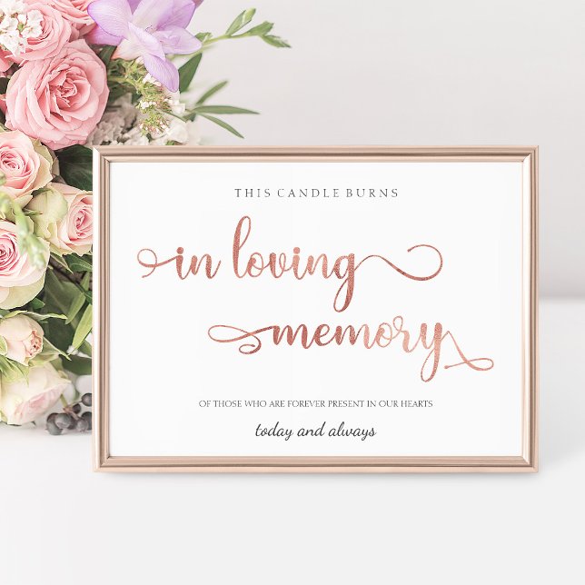 In loving memory rose gold Wedding Sign (Creator Uploaded)