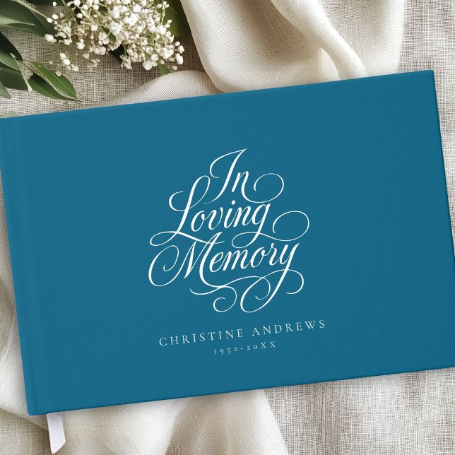 "In Loving Memory" Script Font Keepsake Funeral  Guest Book ("In Loving Memory" Script Font Keepsake Funeral Guest Book)