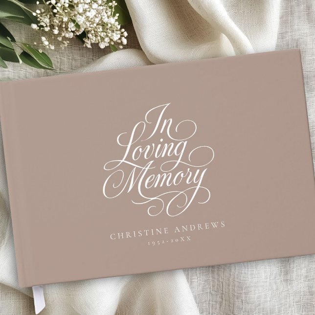 "In Loving Memory" Script Font Keepsake Funeral  Guest Book ("In Loving Memory" Script Font Keepsake Funeral Guest Book)