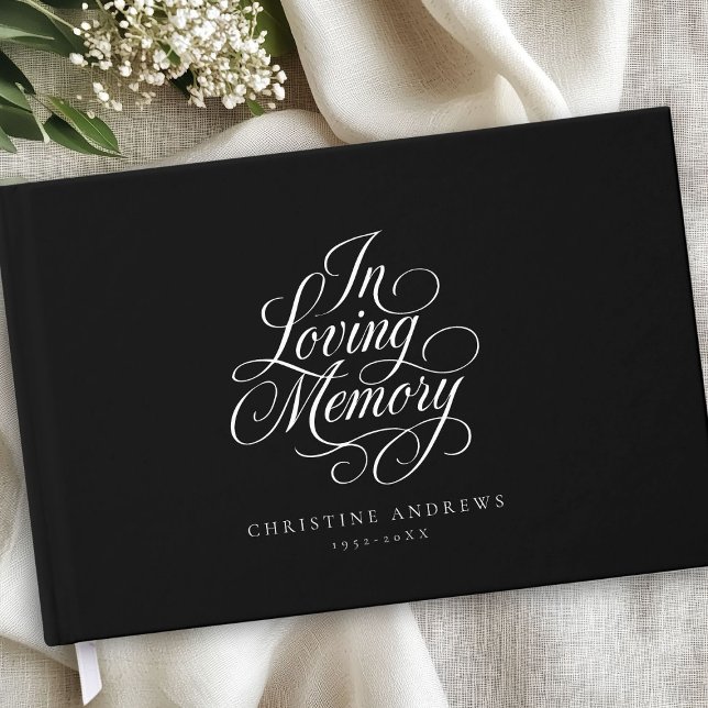 "In Loving Memory" Script Font Keepsake Funeral  Guest Book ("In Loving Memory" Script Font Keepsake Funeral Guest Book)