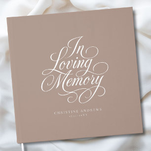 "In Loving Memory" Script Font Keepsake Funeral Guest Book