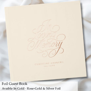 "In Loving Memory" Script Font Keepsake Funeral  Guest Book