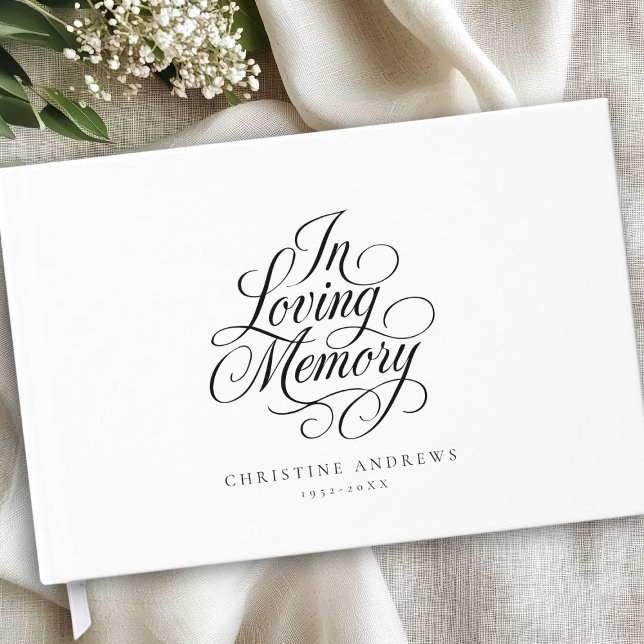 "In Loving Memory" Script Font Keepsake Funeral  Guest Book ("In Loving Memory" Script Font Keepsake Funeral Guest Book)