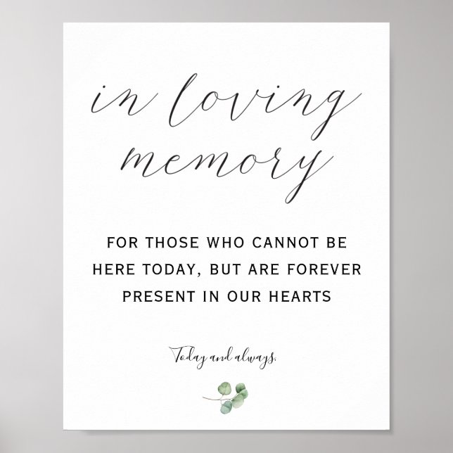 In Loving Memory sign (Front)