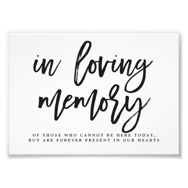 In Loving Memory Sign Choose Your Size Brushed (Front)
