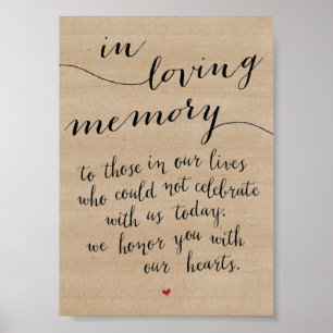 In loving memory sign - Funeral memorial sign