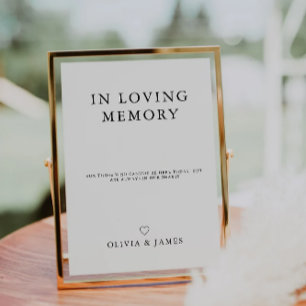 In Loving Memory Sign,Minimalist Memorial Sign, Invitation