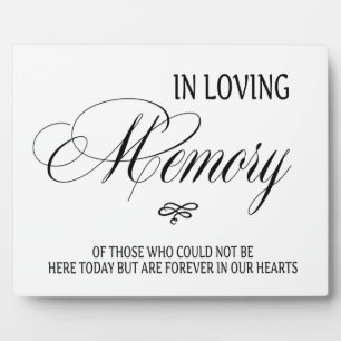 In Loving Memory sign Tabletop Plaque with Easel