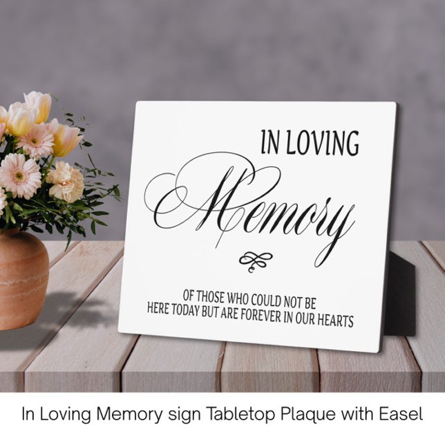 In Loving Memory sign Tabletop Plaque with Easel (Creator Uploaded)