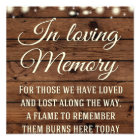 In Loving Memory Sign, Wedding Decor, Wedding Sign