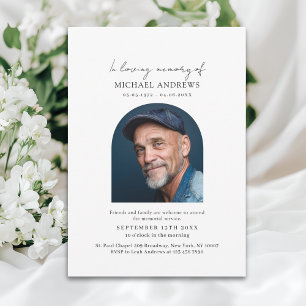 In Loving Memory Simpel Photo Funeral Invitation