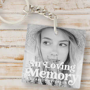 In Loving Memory Simple Custom Photo Memorial Key Ring