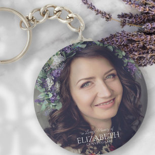 In Loving Memory Simple Custom Photo Memorial Key Ring