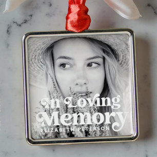 In Loving Memory Simple Custom Photo Memorial Metal Tree Decoration
