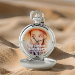 In Loving Memory Simple Custom Photo Memorial Pocket Watch<br><div class="desc">This simple and classic design is composed of serif and sans serif typography and add a custom photo.</div>