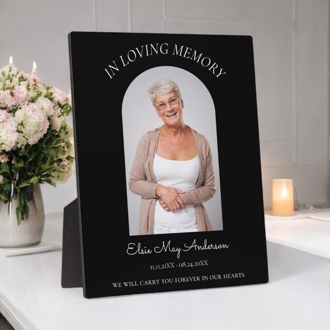 In loving memory simple elegantmemorial  photo plaque (add a photo of your loved one for a forever memory keepsake )