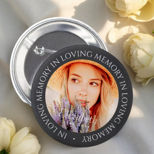 In Loving Memory Simple Modern Custom Photo 6 Cm Round Badge