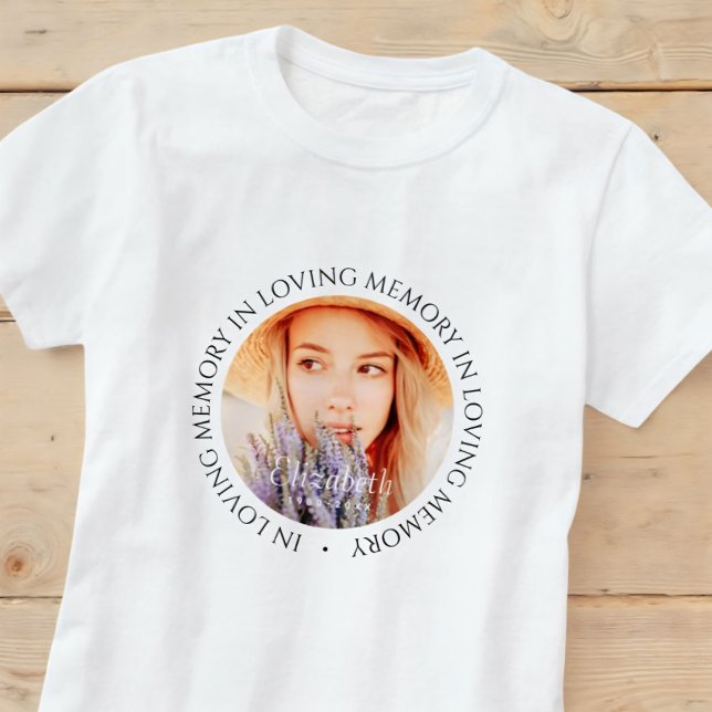 In Loving Memory Simple Modern Custom Photo T-Shirt (Creator Uploaded)