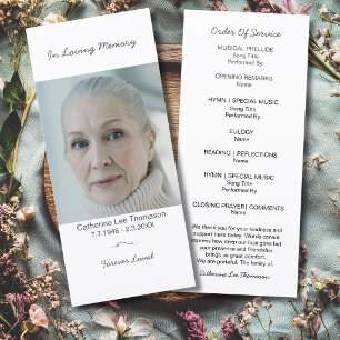 In Loving Memory Simple Photo Funeral Flat Program Programme