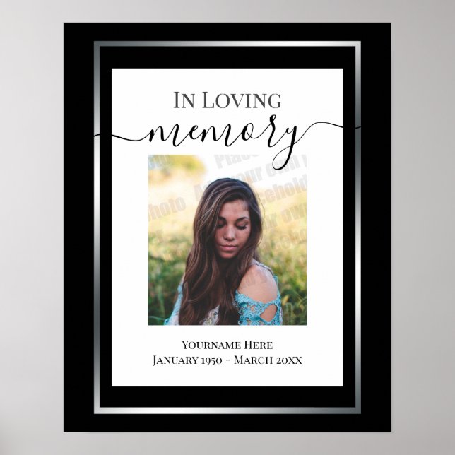 In Loving Memory Simple Photo Poster (Front)