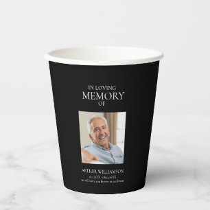 In loving memory  simple stylish minimal photo paper cups