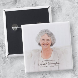 In Loving Memory   Simple Vignette Photo Keepsake 15 Cm Square Badge
