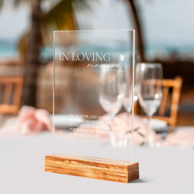 In Loving Memory Simple Wedding Acrylic Sign (In Loving Memory Simple Wedding Acrylic Sign)