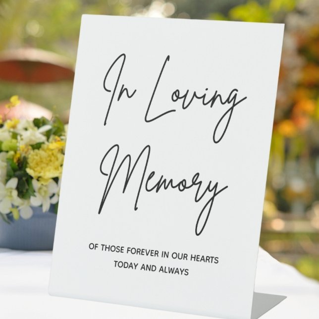 In Loving Memory Simple Wedding Memorial Table  Pedestal Sign (Creator Uploaded)