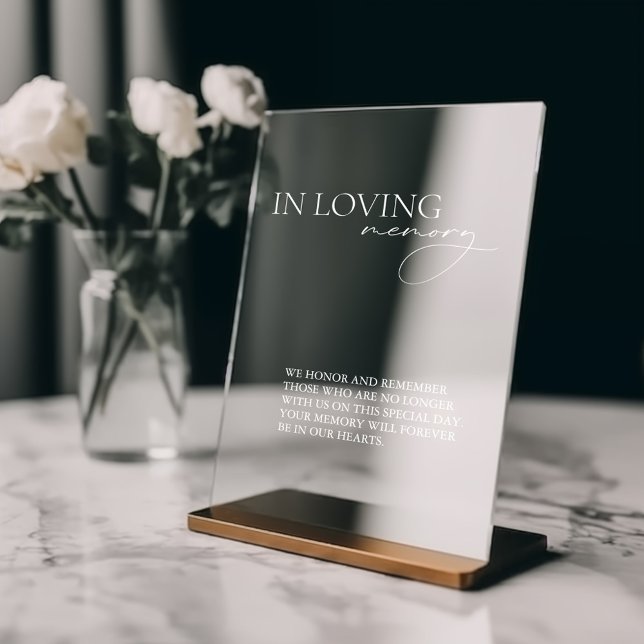 In Loving Memory Simple Wedding Mirror Decal Sign  (Creator Uploaded)